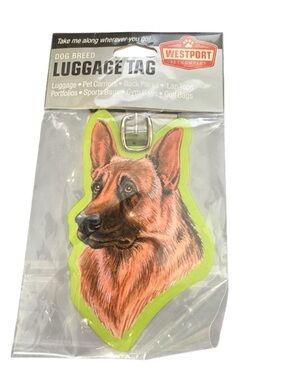 Westport Pet Company German Shepherd Luggage Tag Die-Cut ID Tag for Travel